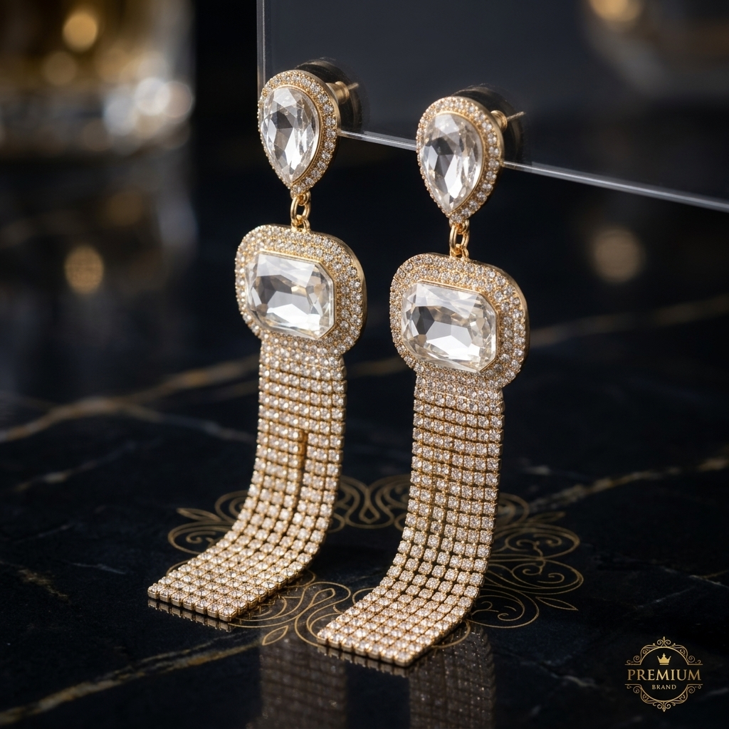 Grand Waterfall Crystal & Gold-Tone Dangle Earrings - view 1