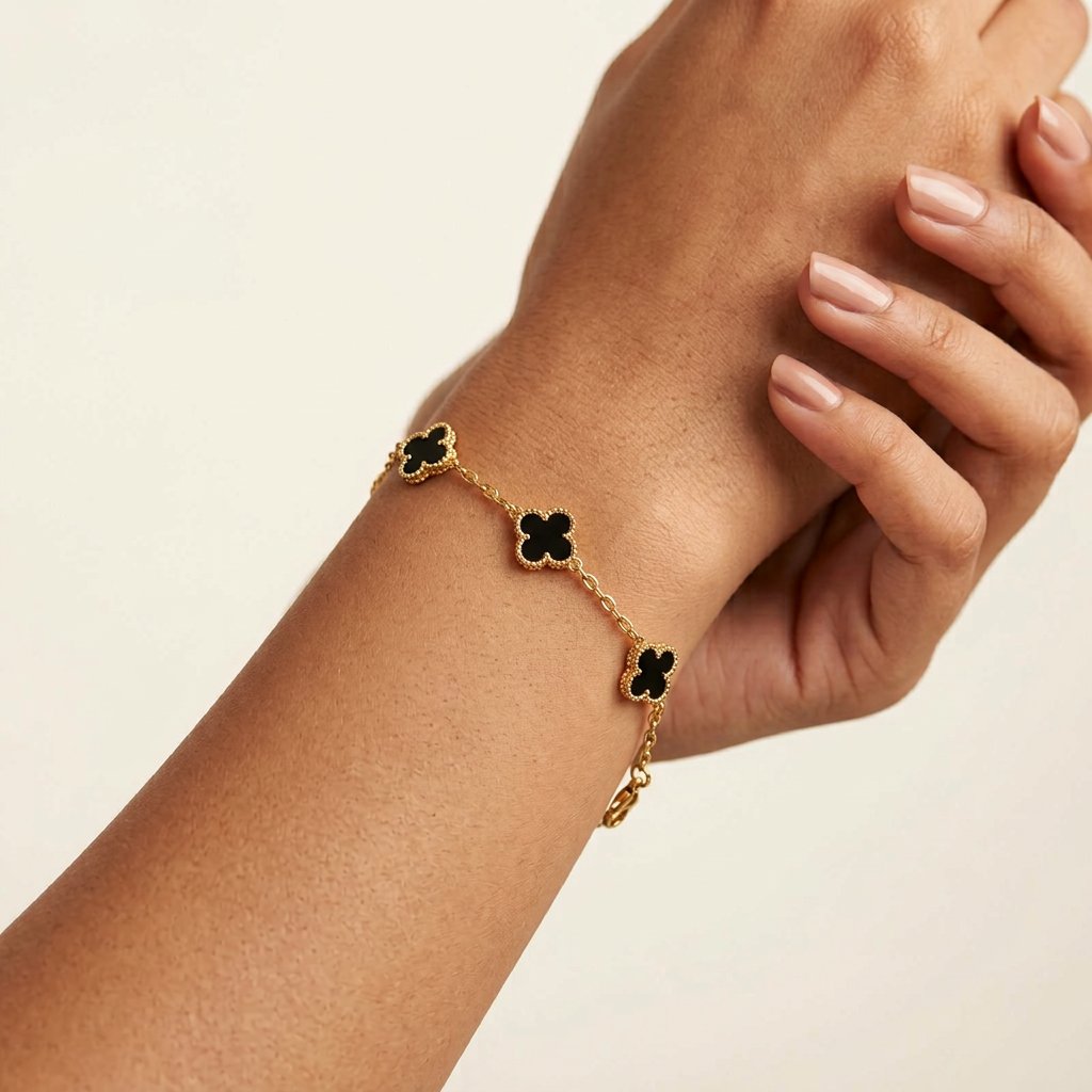 Sinorah Reversible Five Leaf Clover Bracelet for Women & Girls | Adjustable Chain | Gift for Her - view 1