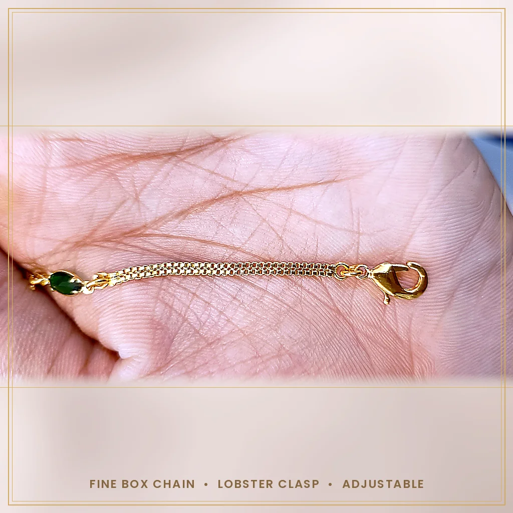 Sinorah 18K Gold Plated Multicolour Marquise Bracelet for Women | Anti-Tarnish AD Stone Adjustable Chain | Gift for Her - view 6
