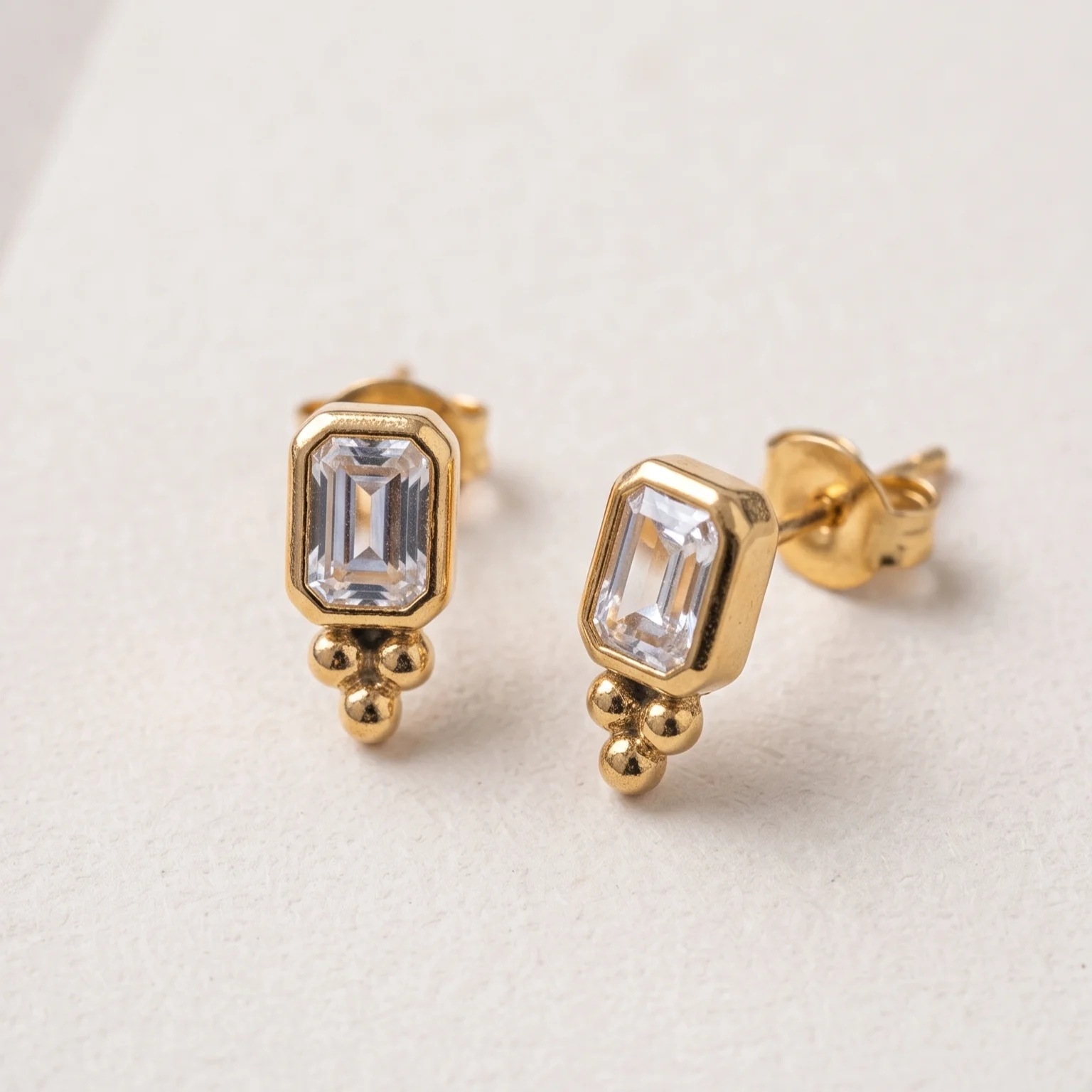 Sinorah KIYU ZIYU Anti-Tarnish Rectangular Stone Necklace Set with Matching Earrings - view 4